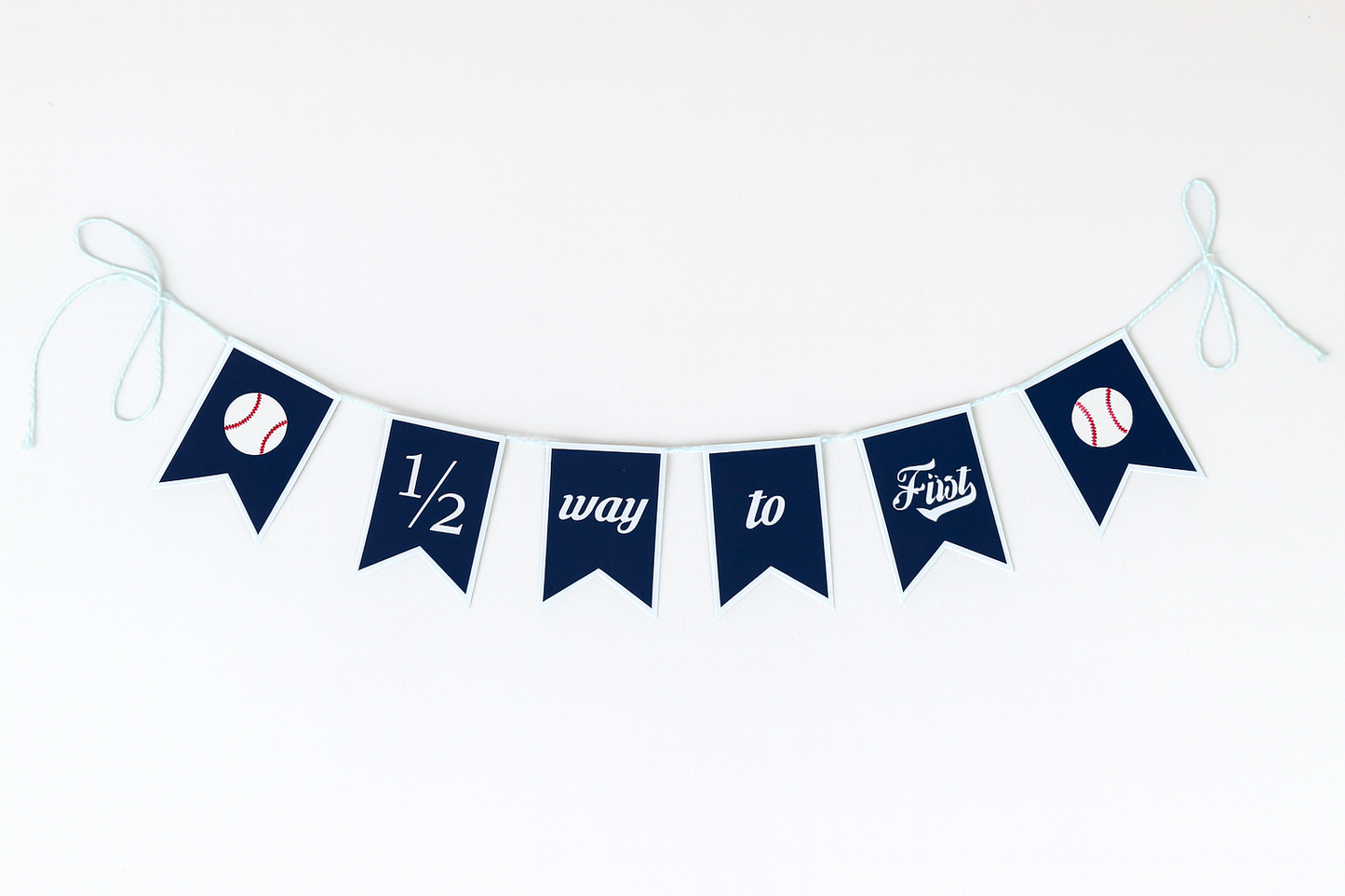 1/2 Way To First 6 Month Baseball Birthday Outfit