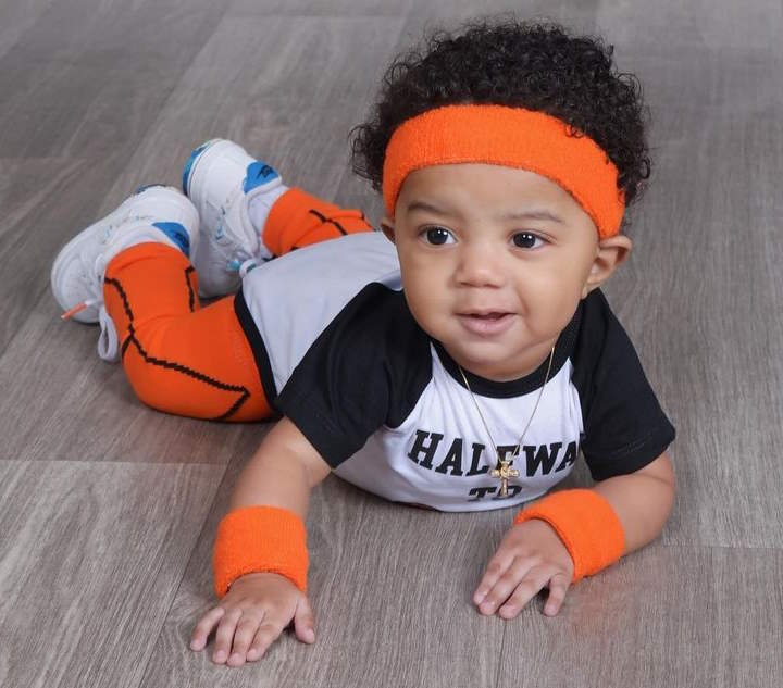 Halfway To One Basketball 6 Month Birthday Outfit