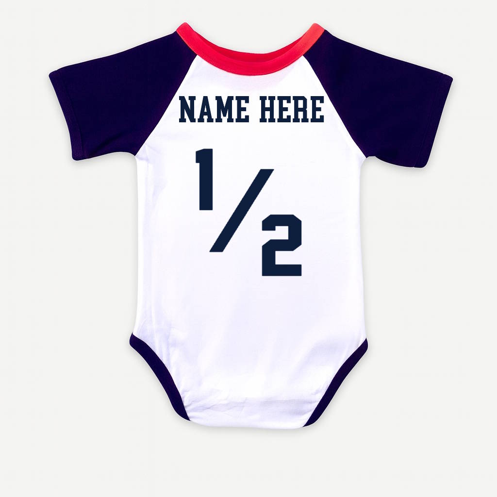 1/2 Way To First 6 Month Baseball Birthday Outfit