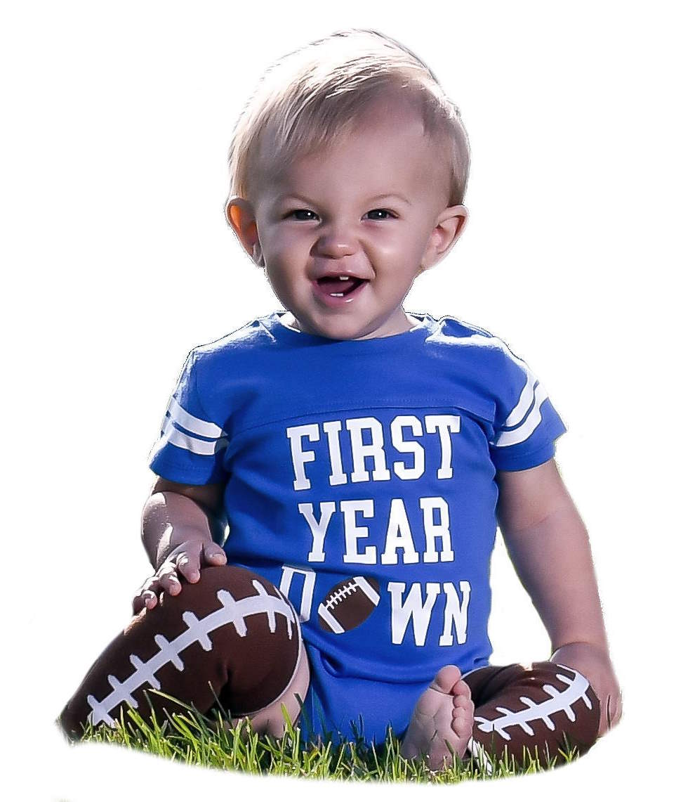 First Year Down 1st Birthday Football Jersey Outfit